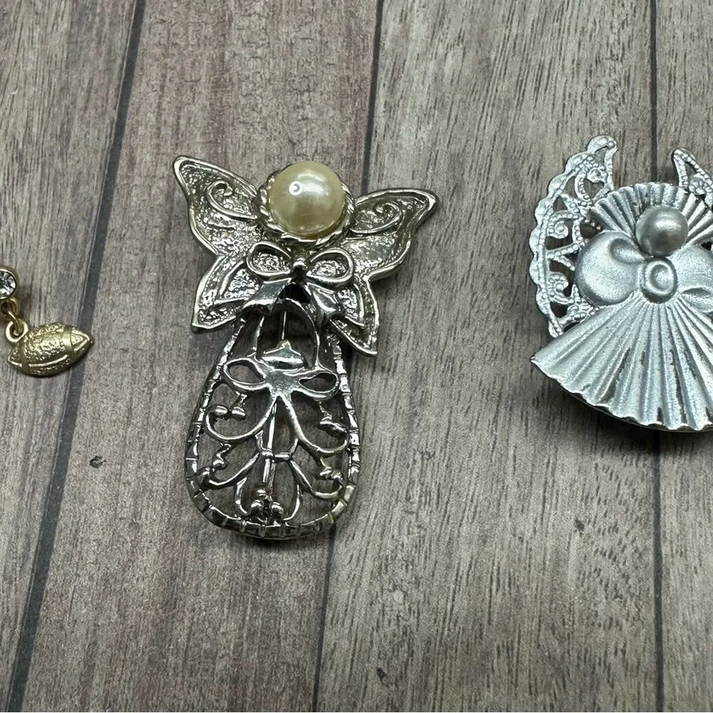 Angel Pin Bundle Football Gold Silver Faux Pearl Straight Back Pins B9‎